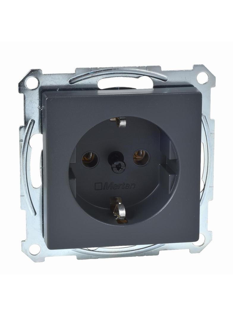 Gniazdo wtykowe SCHUKO, zaciski śrubowe, antracyt, system M