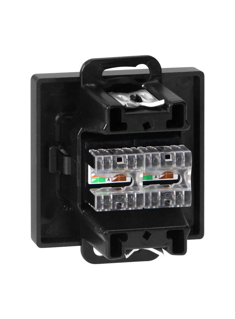 Gniazdo 2xRJ45 Cat5 Pearl, RJ45-5CAT/P2, czarny OR-OE-7715/2/B ORNO
