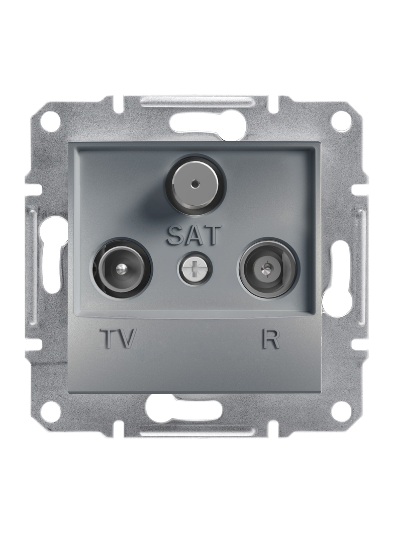 Asfora, gniazdo RTV-SAT końcowe 1dB, bez ramki, stal