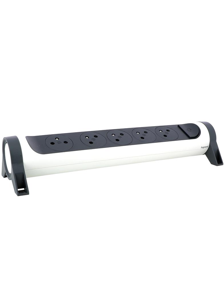 PRZEDŁUŻACZ PREMIUM, OBROTOWY, 5X2P+Z, BEZ PRZEWODU (WIELOGNIAZDOWY BLOK PRZENOŚNY) - BIAŁY/GRAFITOW