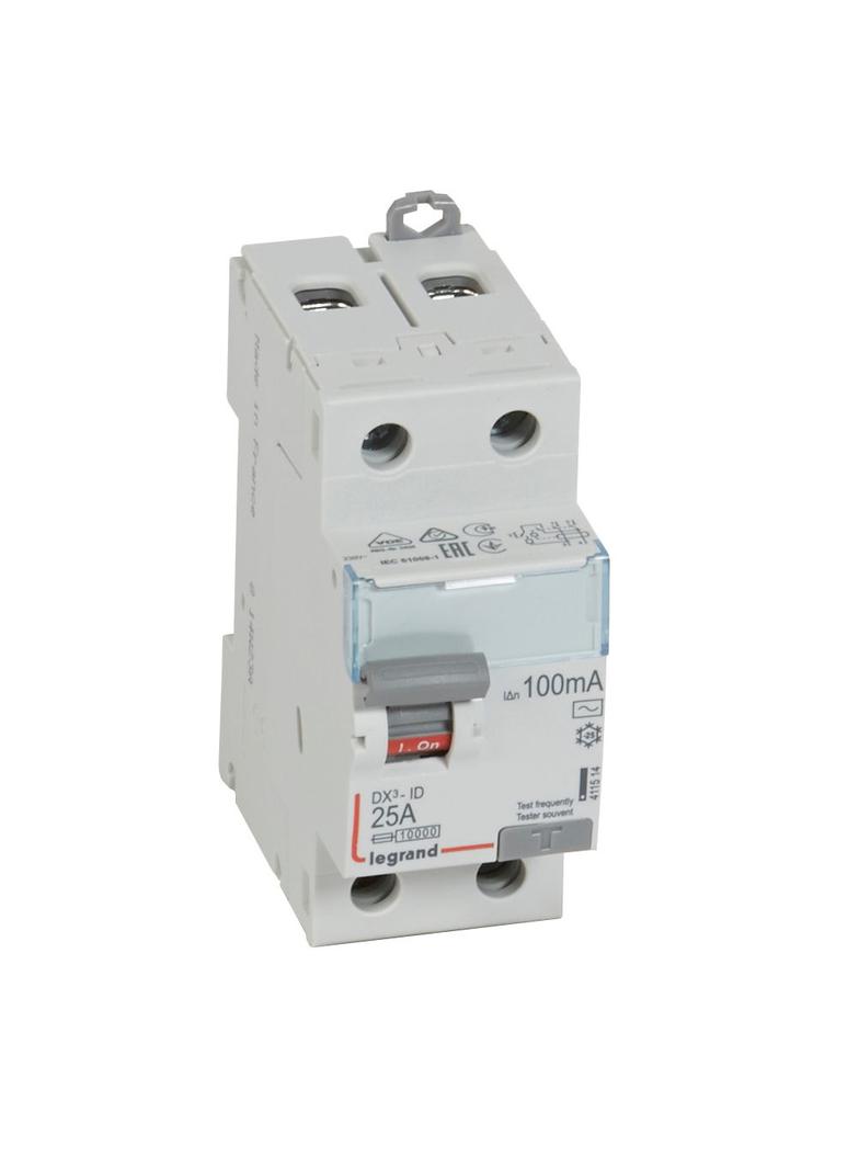 Wyłącznik Różnicowoprądowy P 302 2P 25A 100Ma Typ AC DX3 411514 LEGRAND