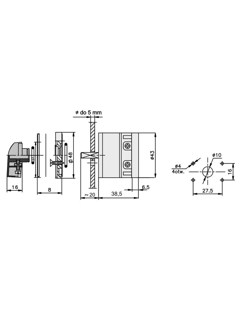 Łuk E12-52 Włącz-wyłącz jednofazowy  0-I IP-65