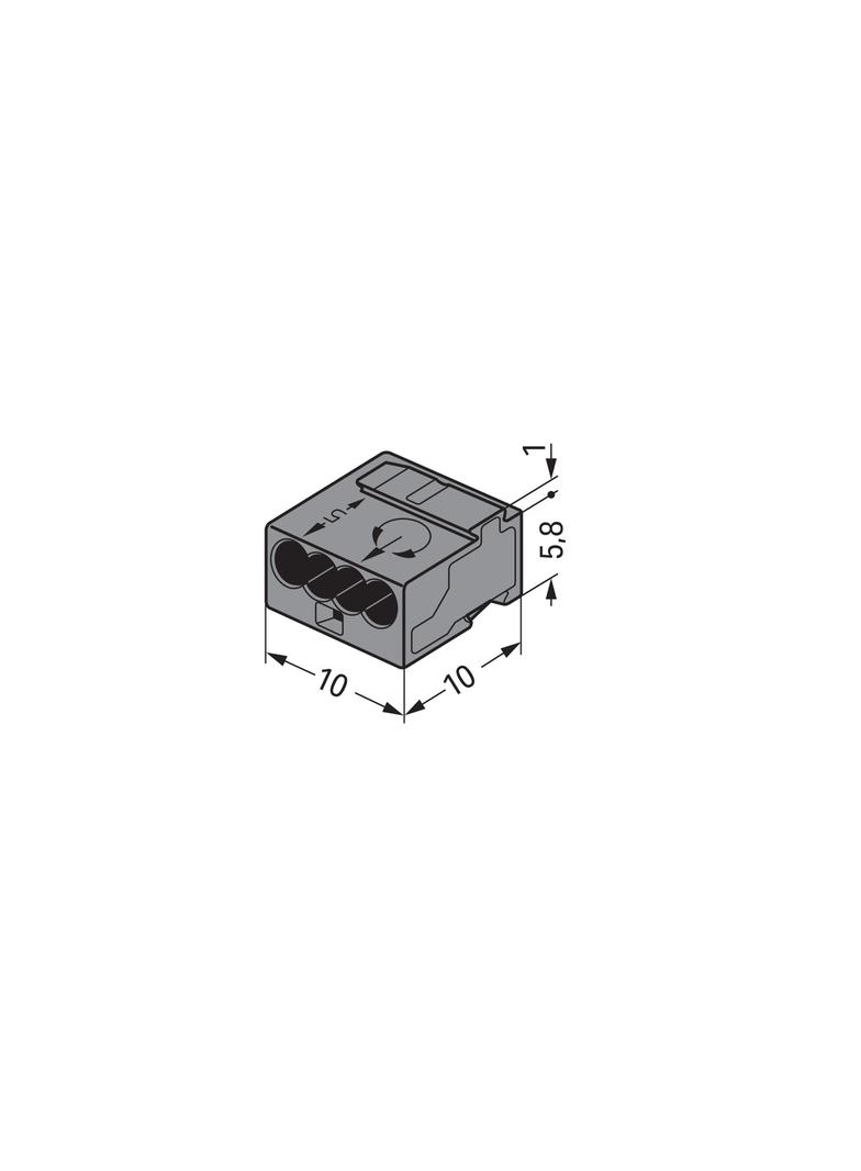 Złączka 4x 0,6‑0,8mm2 czarna 243‑204 /100szt./ WAGO