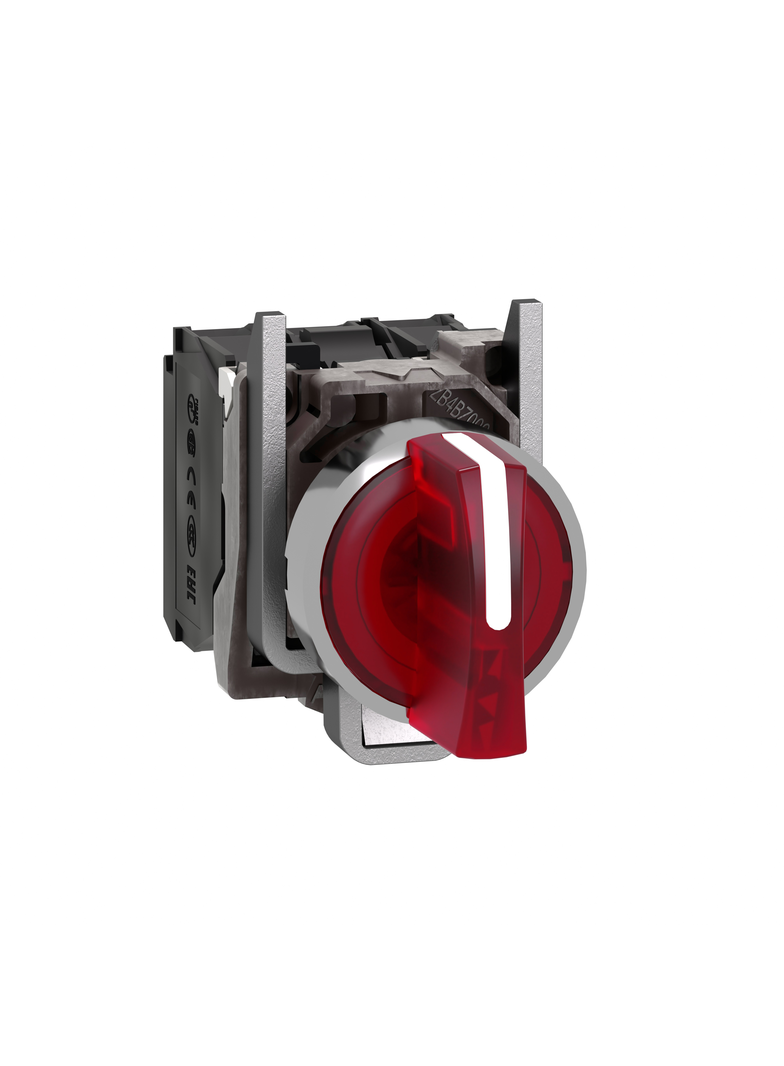 Harmony XB4 Przełącznik 3 pozycje czerwony LED 230/240V piórko krótkie metalowy stabilny