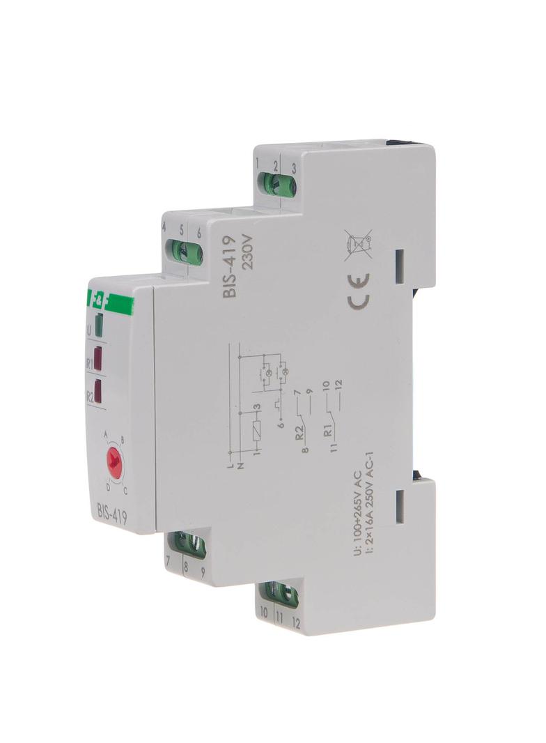 Przekaźnik bistabilny, 4 funkcyjny, DIN, dwa obwody sterowania