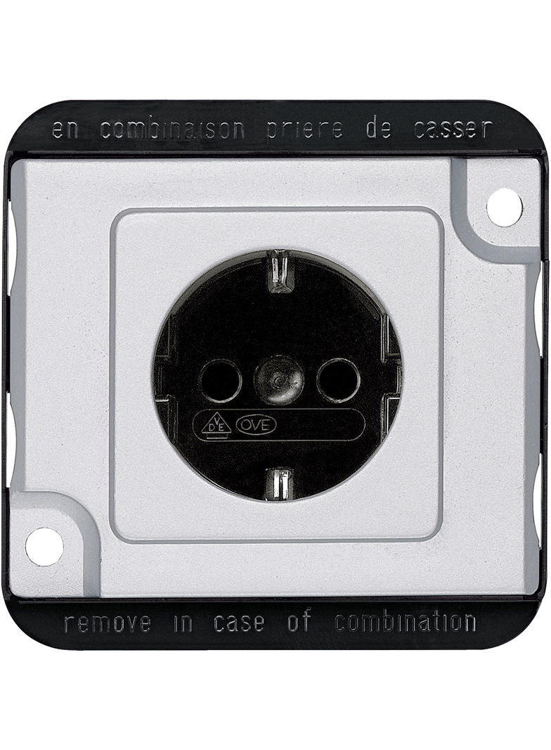 SCHUKO gniazdko elektryczne insert w.przesłona, screw term., alum., Anti-vandalism
