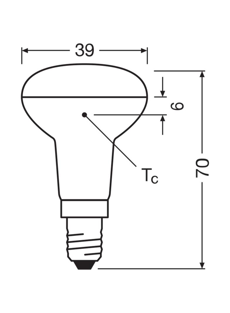 LED STAR R39 12 non-dim 90° 1,5W 827 E14 LEDVANCE
