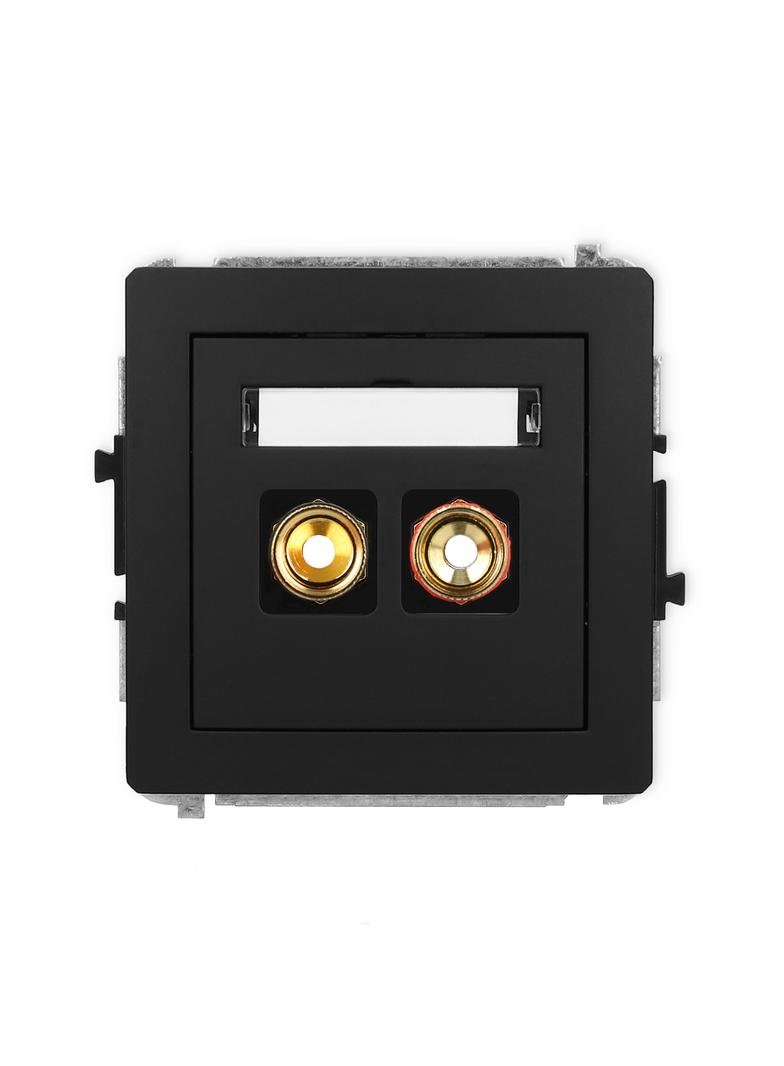 DECO Mechanizm gniazda głośnikowego pojedynczego (typu banan - czerwony i czarny, pozłacany, 4 mm2,
