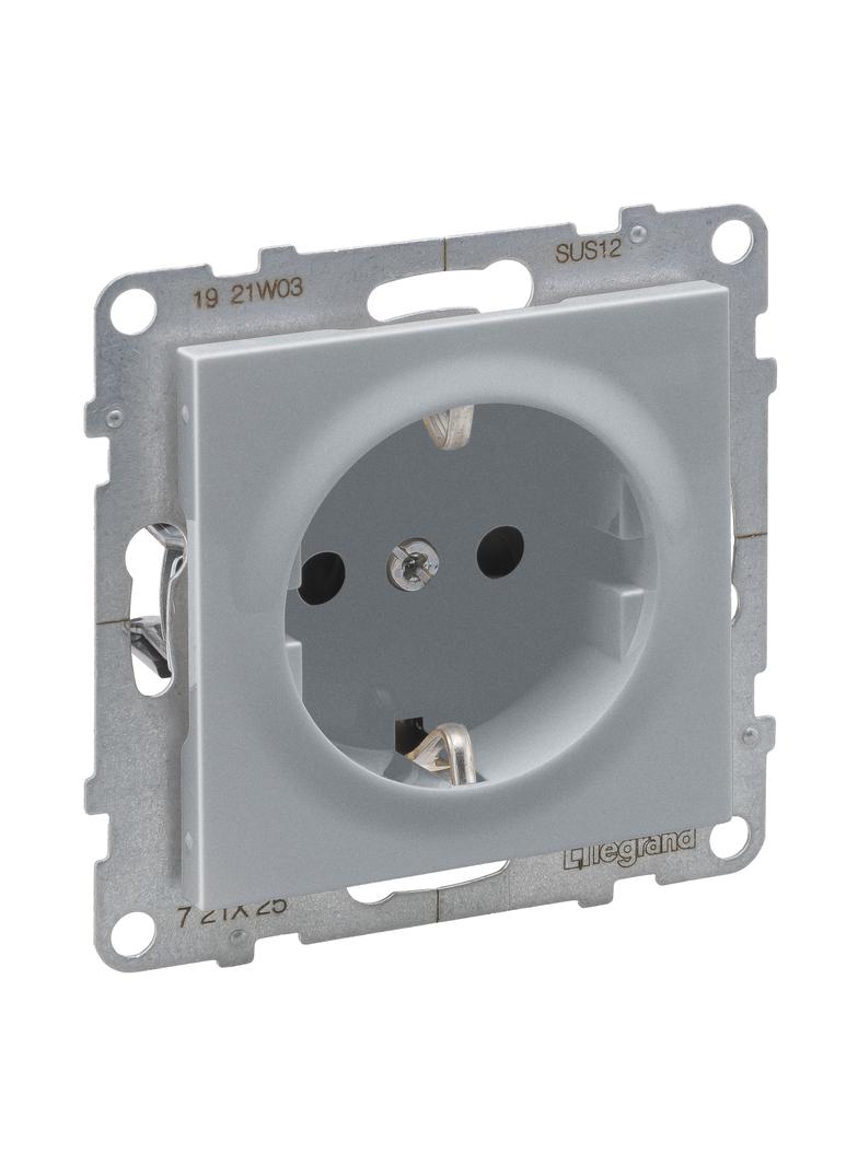 Suno Gniazdo Schuko 2P+Z - 16A - 250V - Zaciski Śrubowe Aluminium 721325 LEGRAND