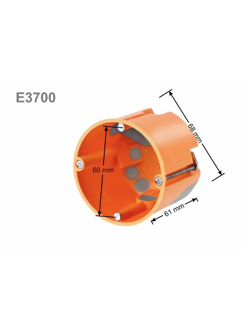 E3700, Puszka do pustych ścian O60mm, z membranami przebiciowymi, głęboka , pomarańczowy