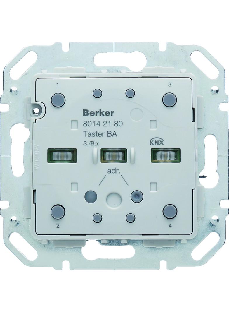 BERKER KNX e/s B.x Moduł przycisku podwójnego z portem magistralnym z diodami LED RGB i czuj. temperatury 80142180 HAGER