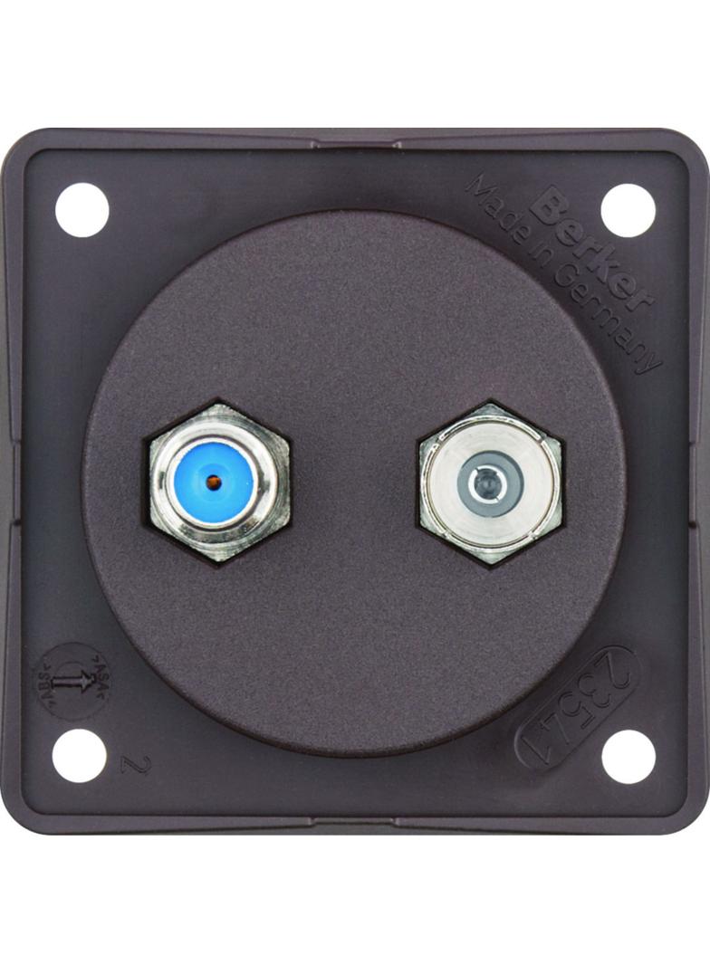 BERKER Integro Flow Gniazdo antracytenowe Radio/SAT z obudową nieekranowaną brąz 945602501 HAGER