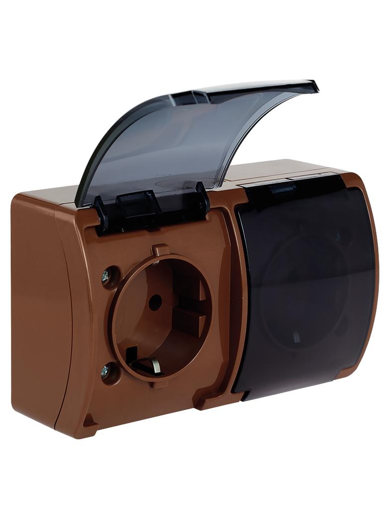 VG-Koala Gn. podw. 2x2P+Z-CHUKO n/t IP44 brąZ- klapką dymną VG 182-52 61.401 OPATÓWEK