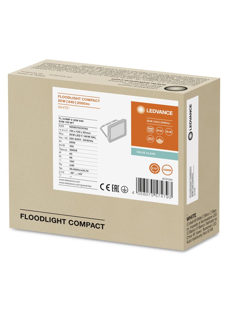 Naświetlacz FLOOD COMPACT V 20W 840 SYM 100 white