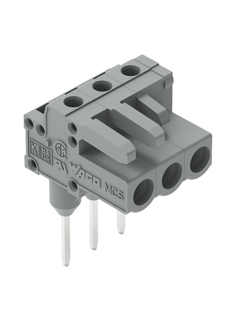 MCS-MIDI Classic gniazdo kątowe 3-bieg. szare raster 5 mm /100szt./ WAGO