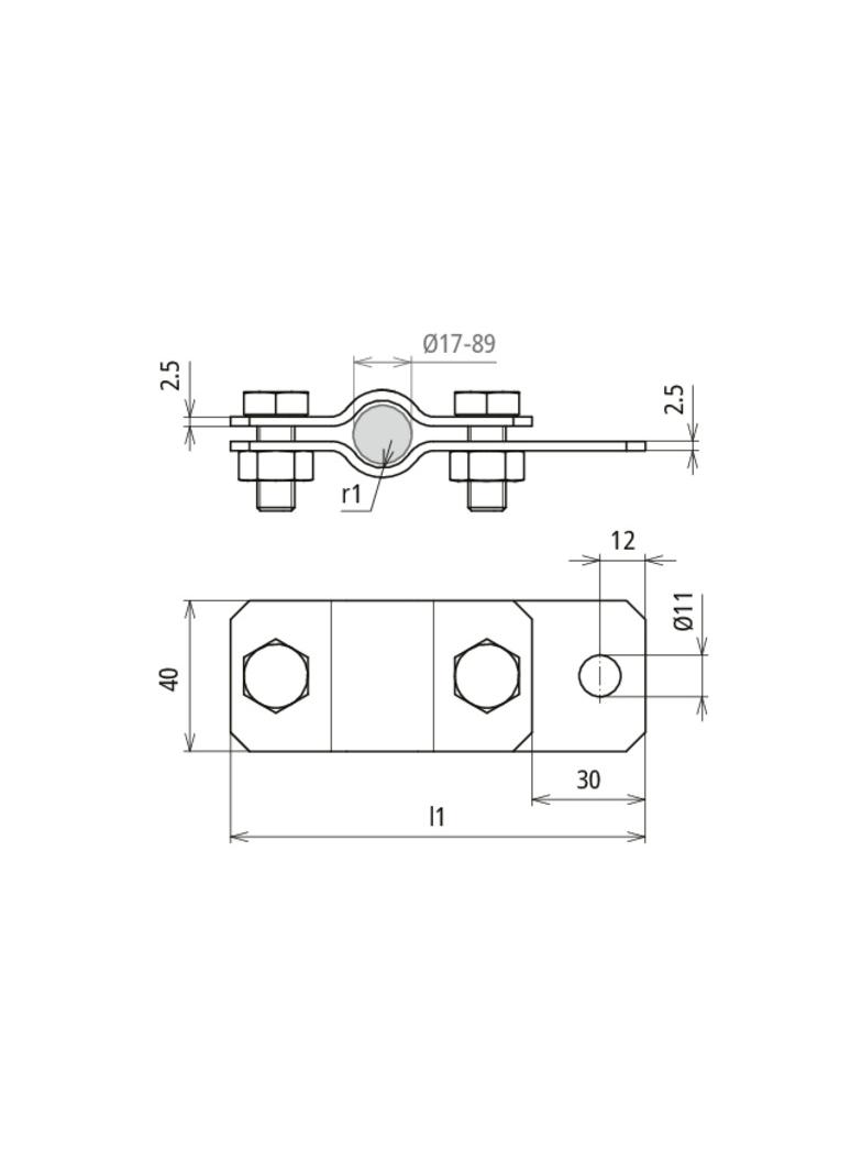 Obejma uziemiająca do rur 1 1/4", stal nierdzewna NIRO