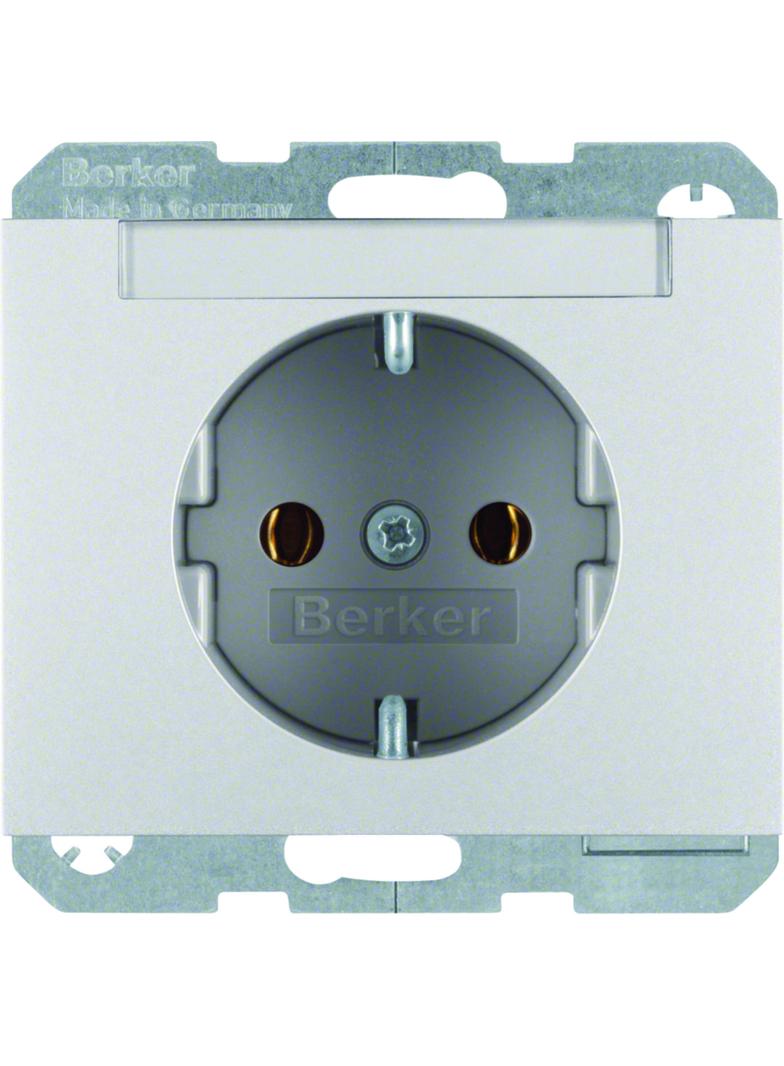 BERKER K.5 Gniazdo SCHUKO pole opisowe aluminium 47397003 HAGER