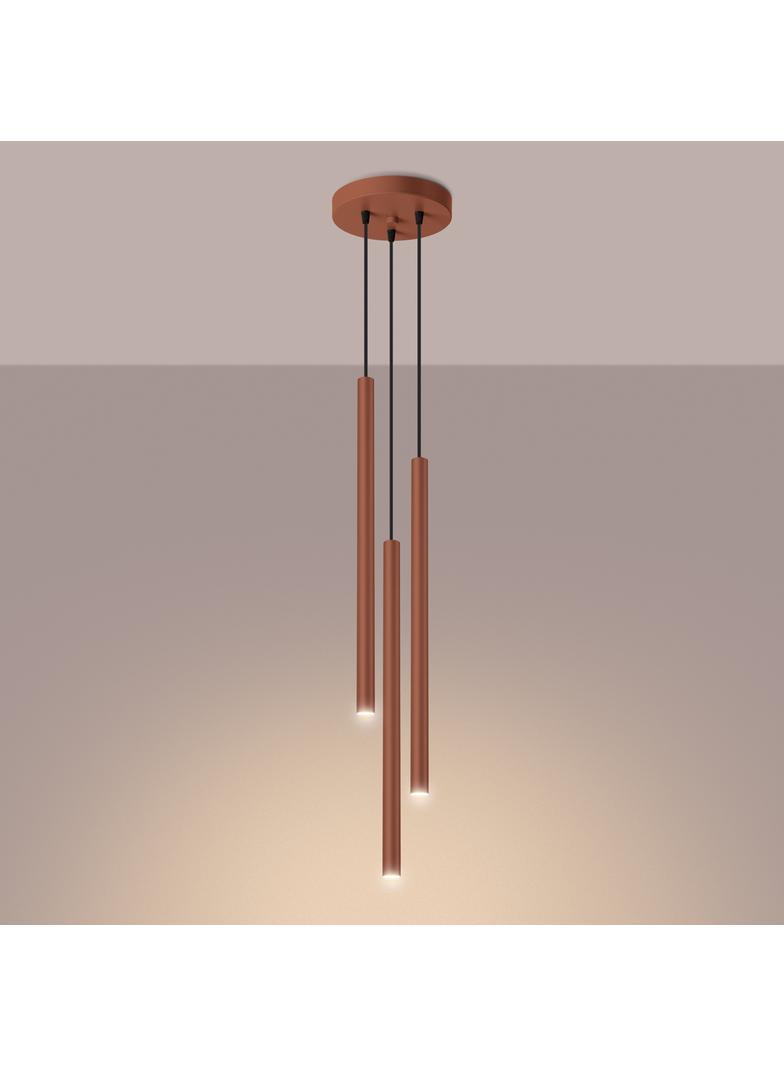 Sollux Lampa wisząca PASTELO 3P ochra czerwona SL.1527