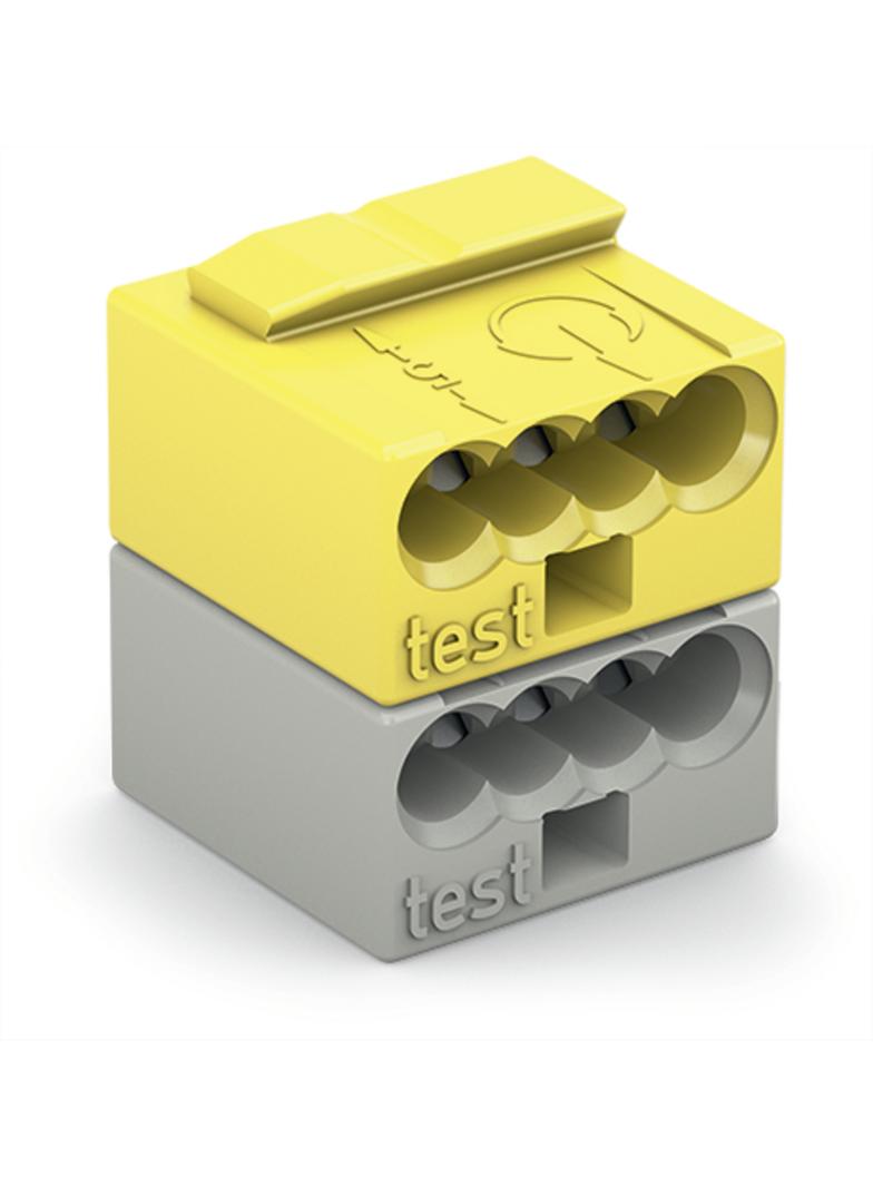 złączka do terminali sieciowych 4 x 0,6 - 0,8 mm2 jasnoszara/żółta