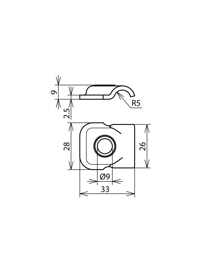 Zacisk do drutu 6-10 mm, stal nierdzewna NIRO