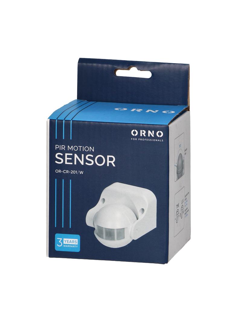 Czujnik ruchu 180st. pionowa regulacja IP44 1200W biały OR-CR-201/W ORNO