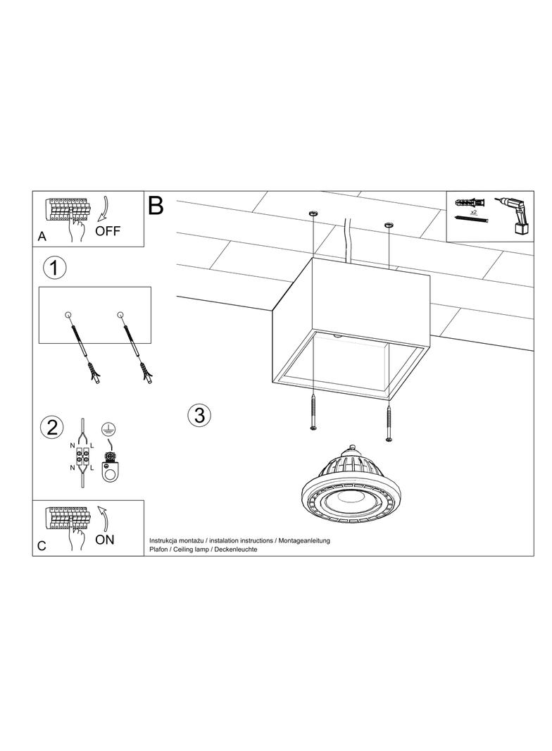 Sollux Plafon QUATRO 1 naturalne drewno SL.0915