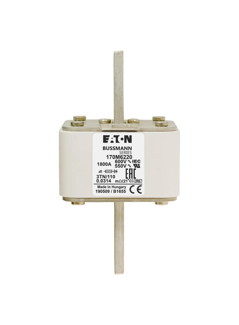 1800A 600V 3TN/110 aR INDICATOR FUSE Wkładka szybka 1800A AC 600V DIN 3 76x90x139 mm aR, 170M6220 EA