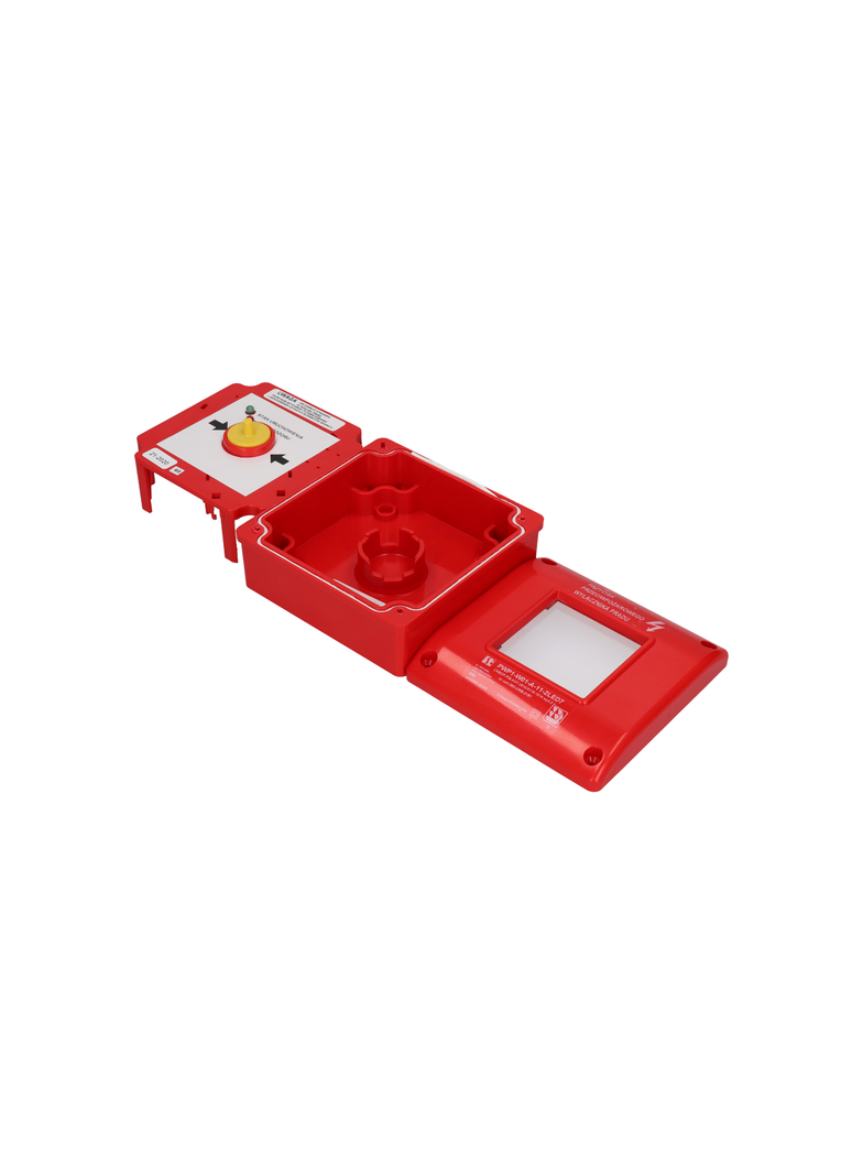 Ręczny przycisk ppoż wyłącznika prądu PWP 2Z 2LED zielony/czerwony 230V CNBOP SPAMEL