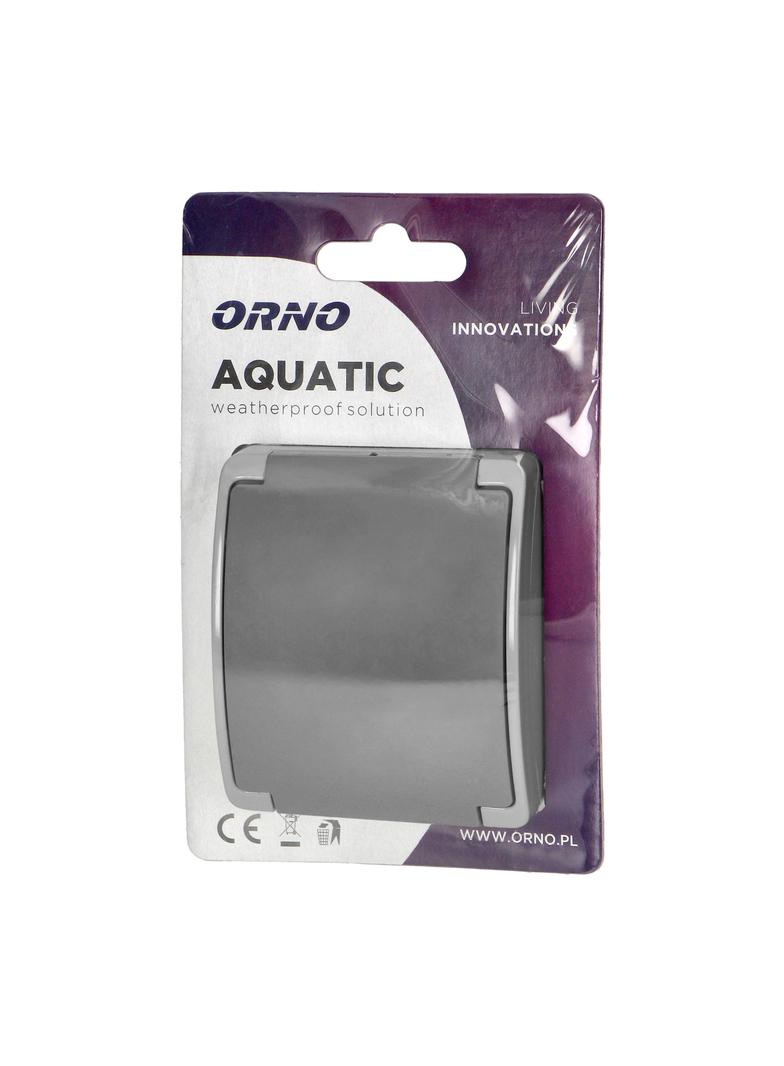 Gniazdo pojedyncze 2P+Z AQUATIC IP44 szary-grafit OR-OE-7105/GR ORNO