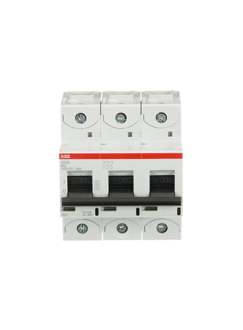 S803S-B63 Wyłącznik nadprądowy 50kA 3P B63A 2CCS863001R0635 ABB