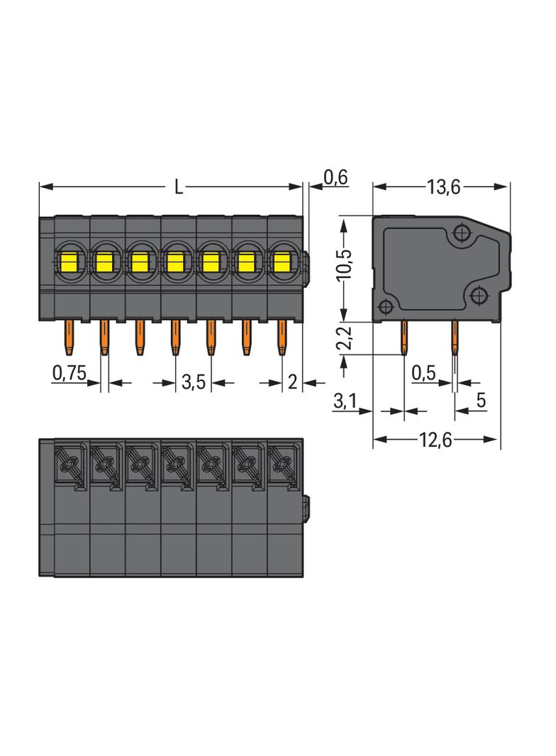 złączka THR do płytek drukowanych