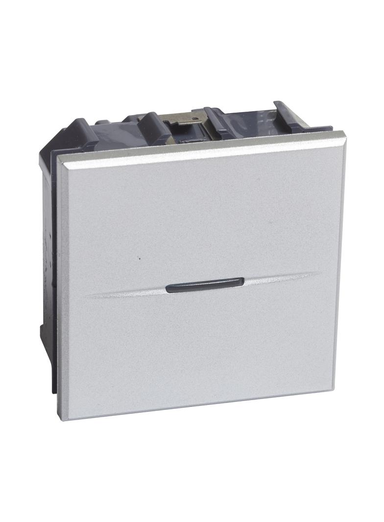 AXOLUTE - Łącznik jednobiegunowy 10AX (zaciski śrubowe) 2 moduły AXIAL aluminium, Bticino