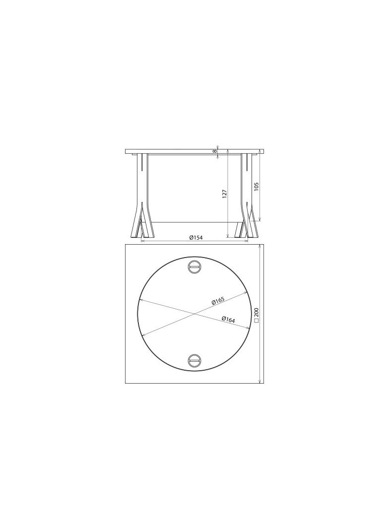 Studzienka probiercza UF 200x200x100 mm bez zacisku, stal nierdzewna NIRO