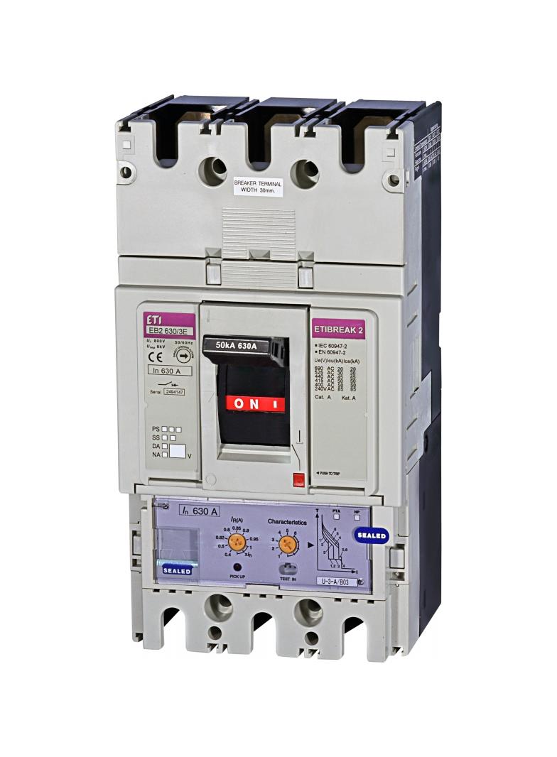 Wyłącznik mocy 50kA wyzw. elektroniczny EB2 630/3E 630A 3P 004671127 ETI