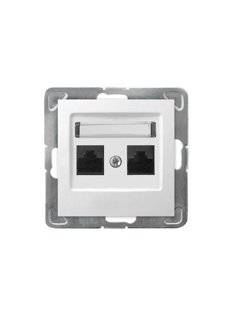 IMPRESJA Gniazdo komputerowe podwójne, kat. 5e MMC - kolor biały