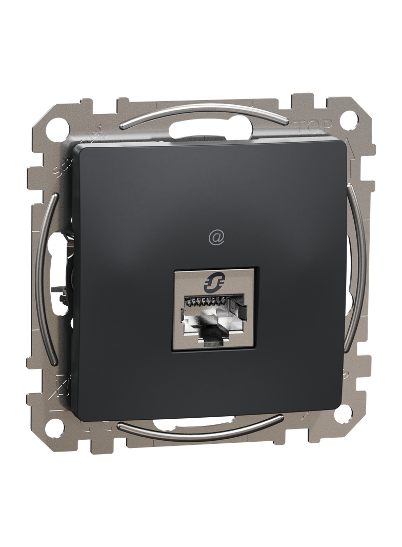 Sedna Design & Elements, gniazdo komputerowe RJ45 kat.6 STP, czarny antracyt