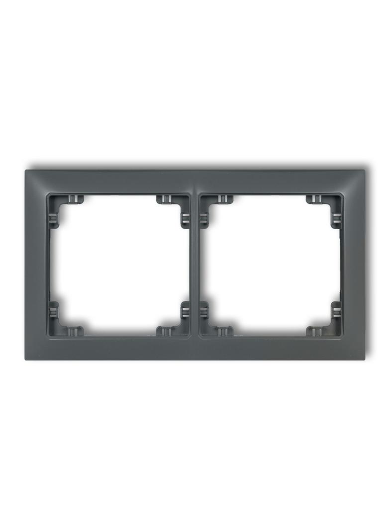 DECO Ramka uniwersalna pojdwójna z tworzywa DECO Soft grafitowy mat
