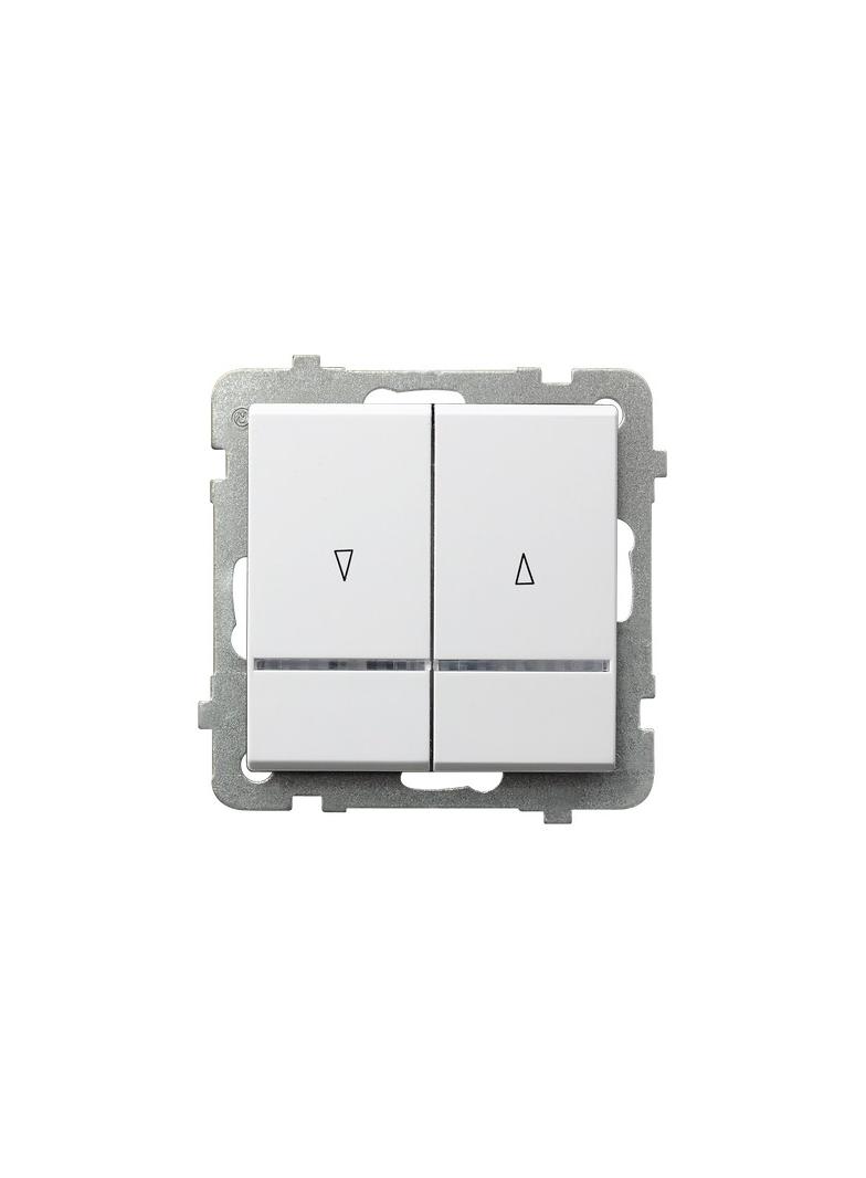 SONATA Łącznik żaluzjowy, zwierny, z podświetleniem niebieskim - kolor biały mat