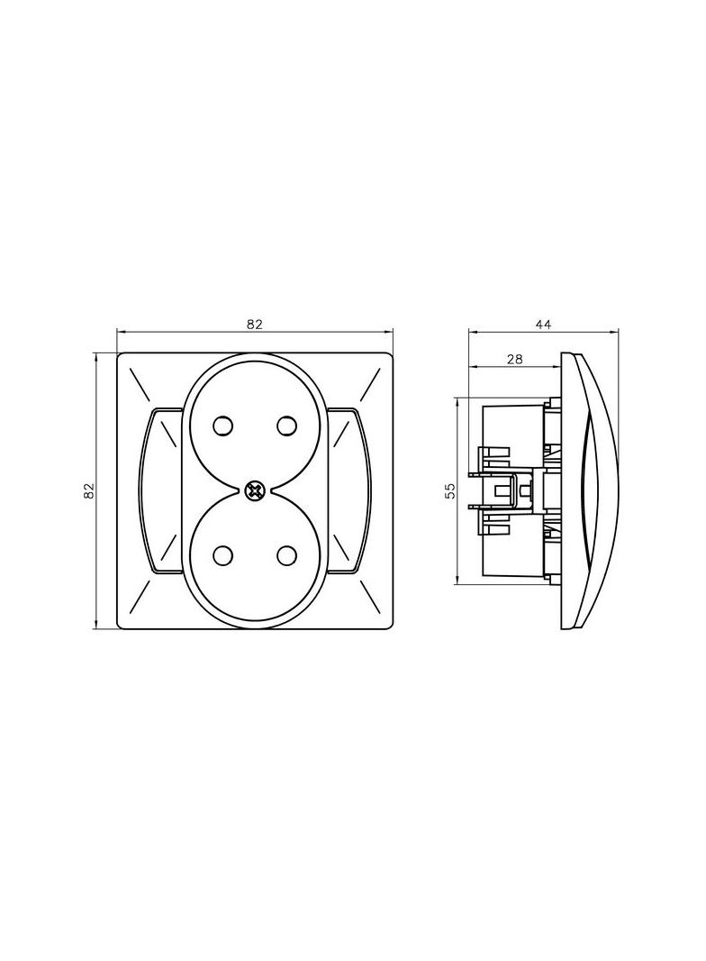 AKCENT Gniazdo podwójne - kolor beżowy