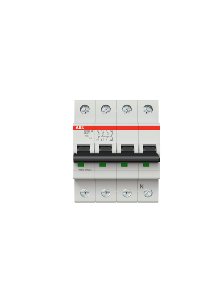 S203M-D0.5NA Wyłącznik nadprądowy 10kA 3P+N D0.5A 2CDS273103R0981 ABB
