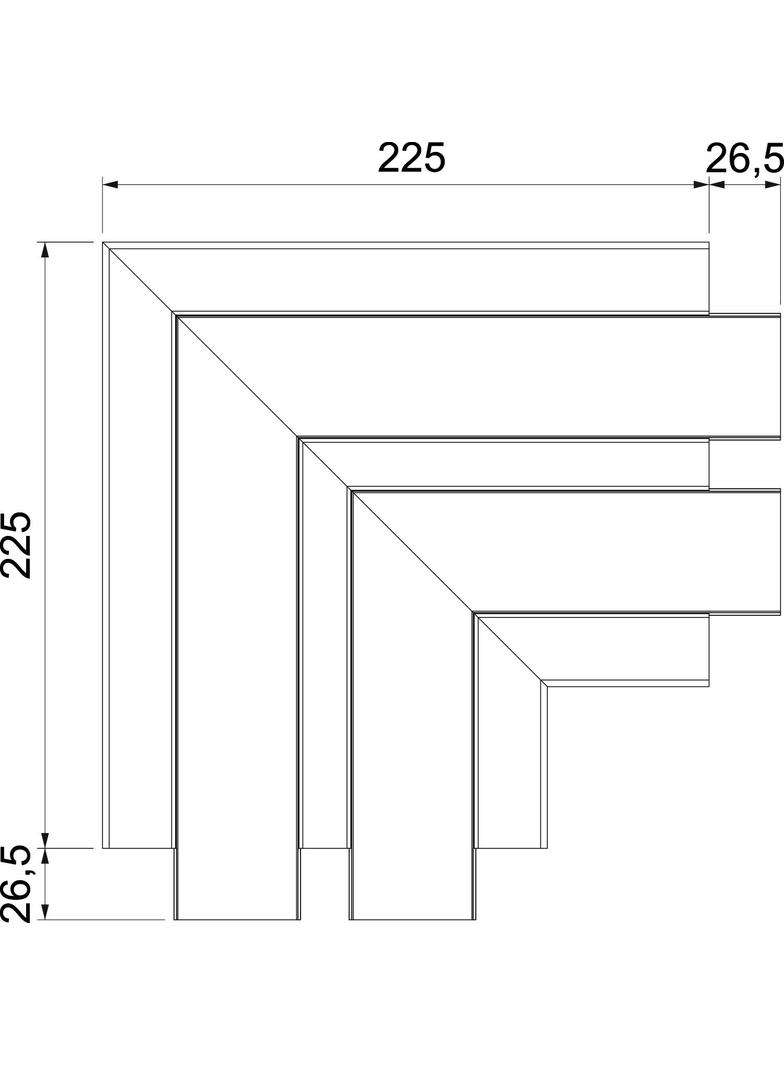 GK-FS53165LGR, Naroże płaskie, stałe