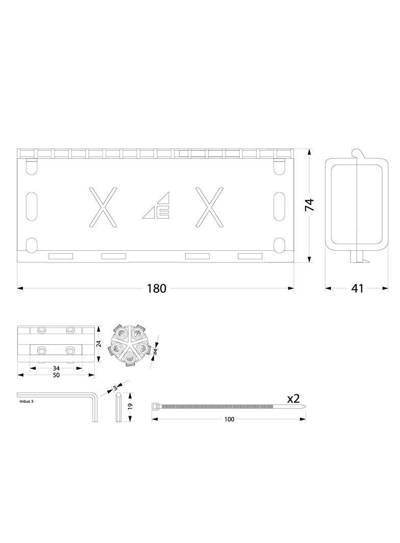 MZGEL180 Mufa Z-elem/ 180*74*41mm GELEBOX, IPX8, 0,6/1kV-złącze kablowe 5x1,5-6mm2 39.180 OPATÓWEK