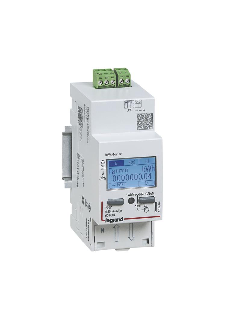 LICZNIK ENERGII POMIAR BEZPOŚREDNI 1 FAZOWY 63 A Z WYJŚCIEM IMPULSOWYM, Legrand