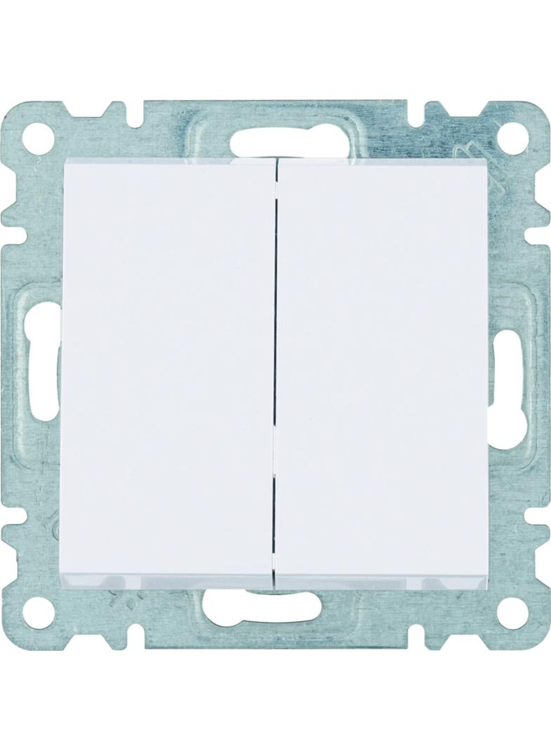 lumina  Przycisk zwierny 2-klawiszowy biały HAGER