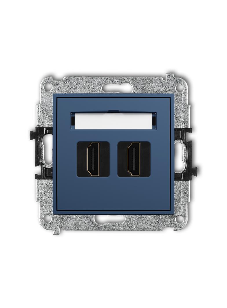ICON Gniazdo podwójne HDMI 2.0 4K navy blue 64IHDMI-4 KARLIK