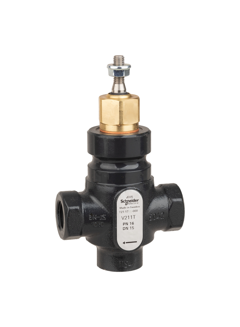 V211T, zawór regulacyjny, 2-drogowy, DN15, kvs 1,6, przyłącze 1/2, gwint wewnętrzny, medium -20…120°