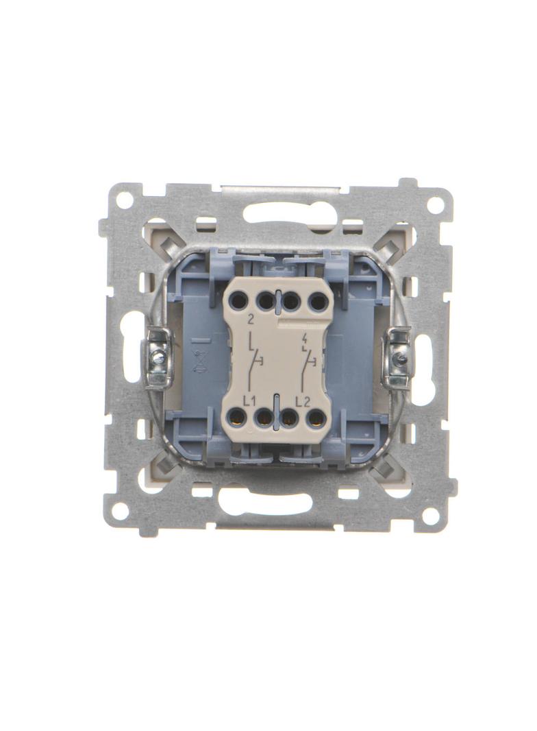 Simon 55 Przycisk zwierny podwójny zwierny bez piktogramu szybkozłączka Szampański mat