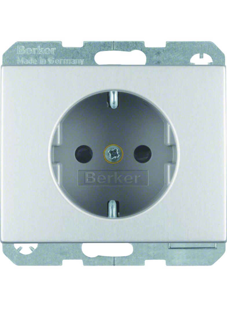 BERKER K.5 Gniazdo SCHUKO aluminium 41357003 HAGER