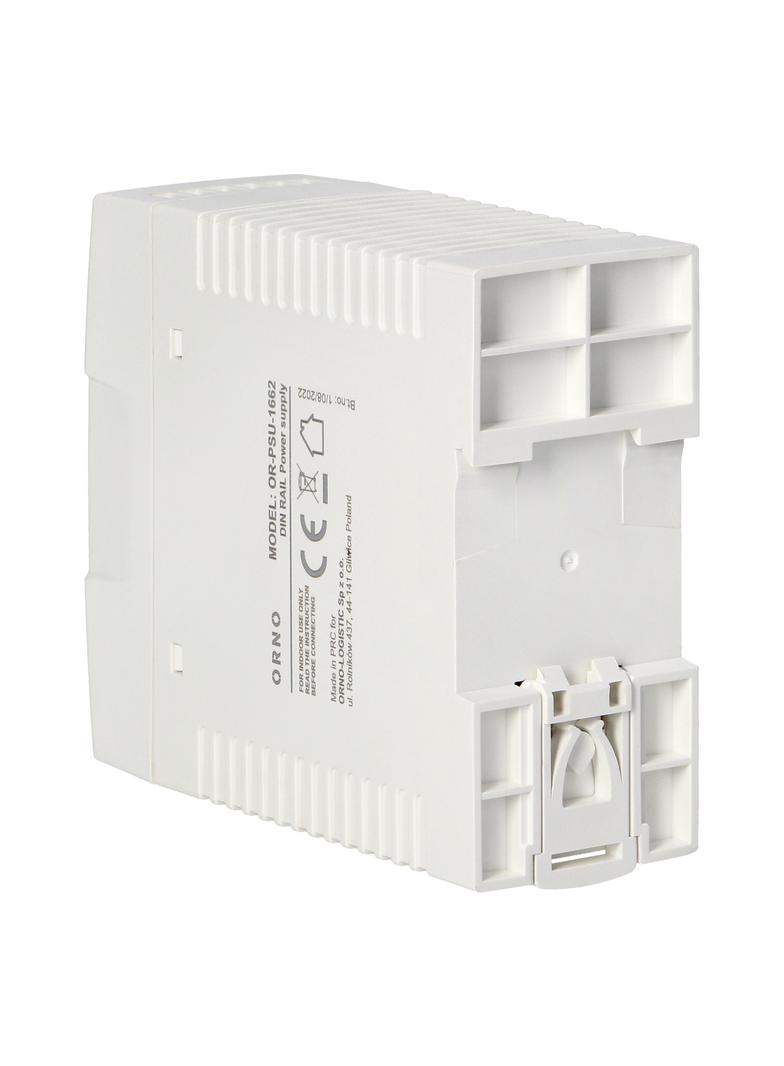Zasilacz przemysłowy na szynę DIN 24VDC 1,7A 40W obudowa z tworzywa sztucznego OR-PSU-1662 ORNO