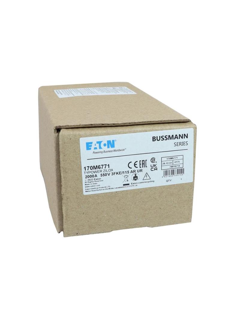 FUSE 2000A 550V 3FKE/115 AR UR Wkładka szybka 2000A AC 550V rozmiar 3 76x92x139 mm aR IEC, 170M6771